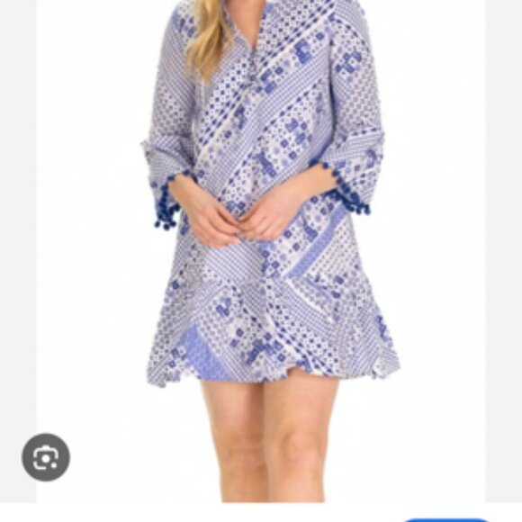 Duffield Lane Cotton Poplin Ruffled The Flora Dress in Blue Breeze Medium - Picture 13 of 13